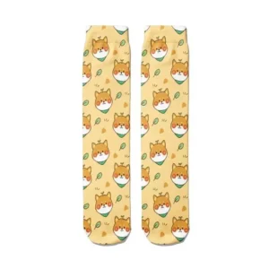 socks shiba yellow