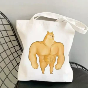 Muscular Shiba canvas bag.