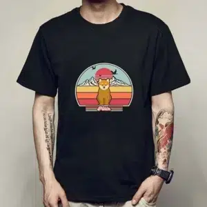 Colorful landscape Shiba t-shirt